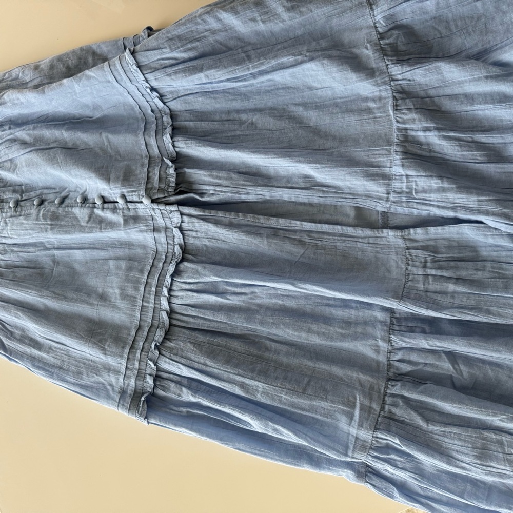 Aerie Sky Blue A-Line Tiered Skirt - Picture 3 of 8